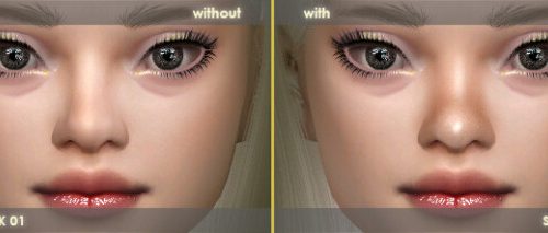 Eyebags 01 & 02, nosemask 01, eyebrows 04, mouth corner 03 at Soloriya
