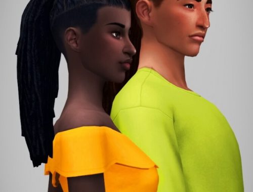 Ezriah dreads and undercuts hairs at Saurus Sims