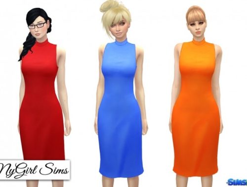 Mock Neck Pencil Dress at NyGirl Sims