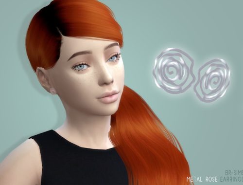 Metal Rose Earrings for Child and Toddler at BlueRose-Sims