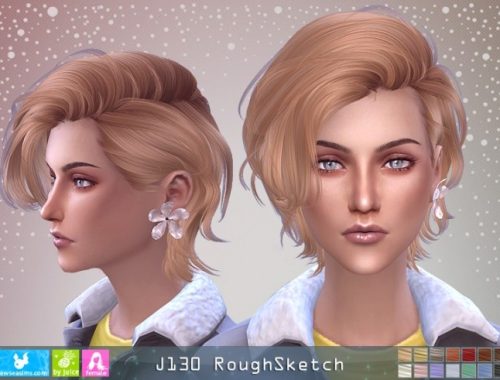 J130 RoughSketch hair F (P) at Newsea Sims 4