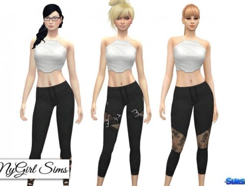 Black Cutout Yoga Leggings 3 Pack at NyGirl Sims