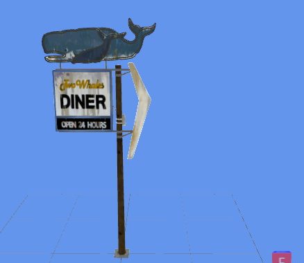 Two Whales Diner sign at Josie Simblr