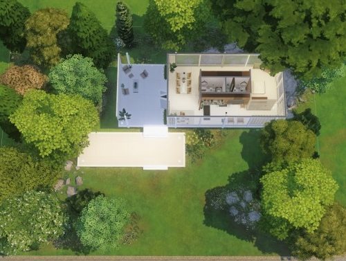 Farnsworth House by Mies van der Rohe at Harrie
