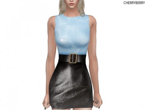 Faux Leather Dress at Cherryberry