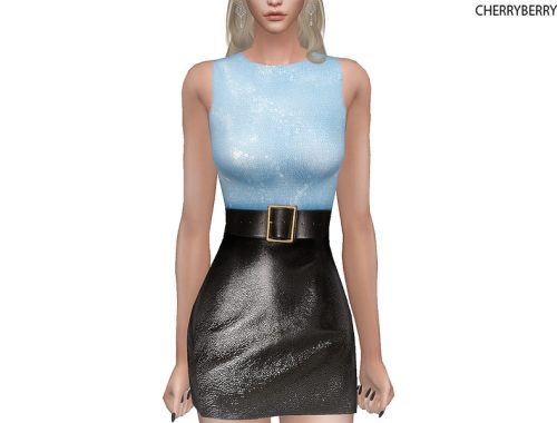 Faux Leather Dress