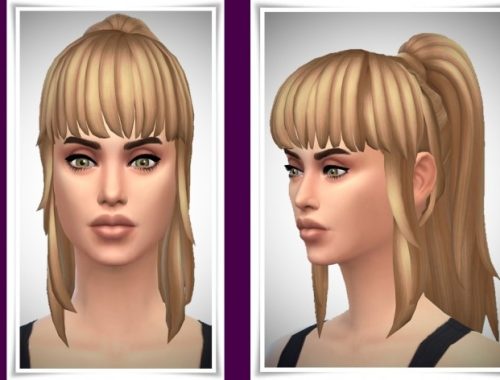 Lina’s Ponytail & Bangs Hair at Birksches Sims Blog