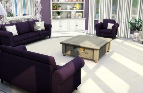 Suede seating set at Saurus Sims