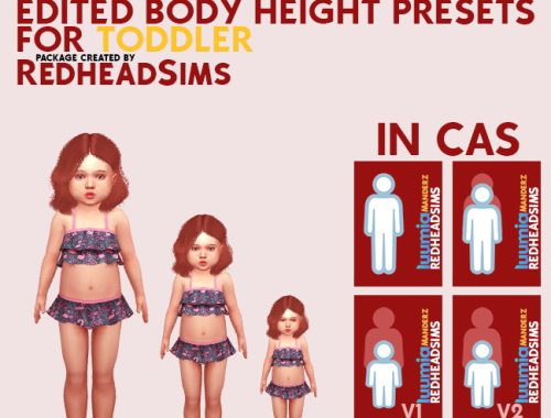 TODDLER SLIDERS + PRESETS HEIGHT by Thiago Mitchell at REDHEADSIMS