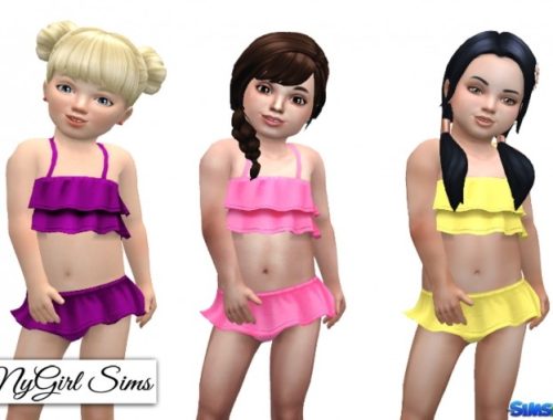 Toddler Ruffle Two Piece Swimsuit at NyGirl Sims