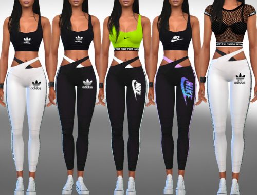 Female Athletic Cross Leggings Mix