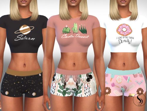 Female Cute Shorts Pyjamas