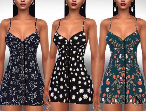 Female Front Button Casual Floral Dresses