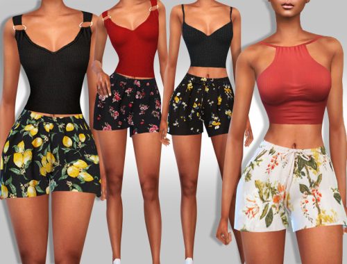 Female Pattern Summer Cotton Mesh Shorts