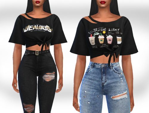 Female Stylish Printed Black Crops