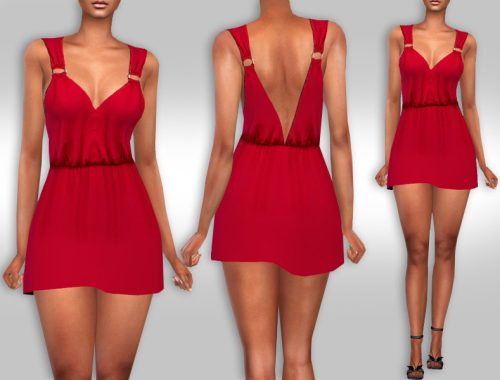 Female Summer Casual Mini Red Dress