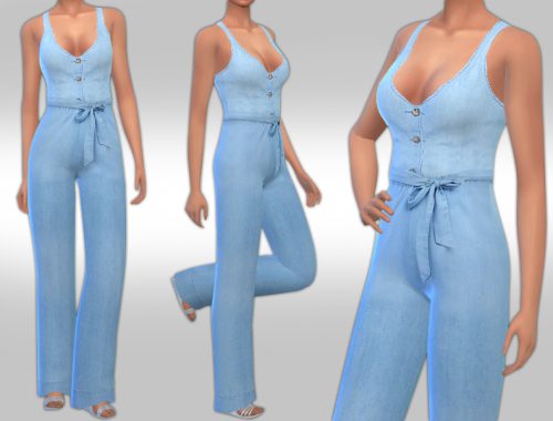 Female Summer  Denim Jumpsuit