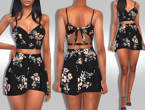 Female Two Piece Trendy Floral Outfit