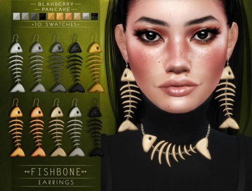 Fishbone earrings and necklace at Blahberry Pancake