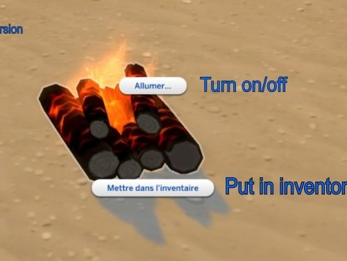 Flaming Log Firecamp & Flaming Log Candel by Serinion at Mod The Sims