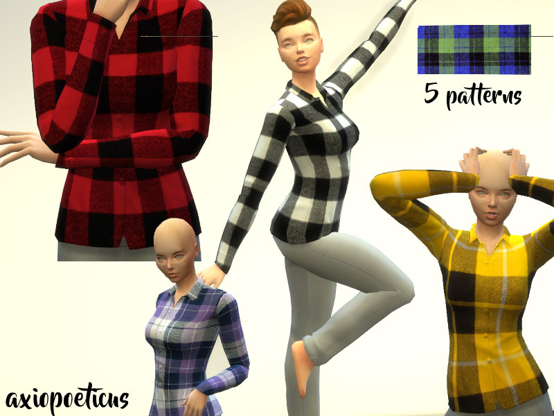 Flannel Button Up Shirts - The Sims 4 Catalog