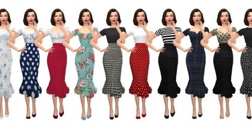FLARED HEM SKIRT & TOP at Sims4Sue