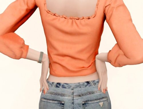 Floral Blouse & Denim Capri Pants at RIMINGs