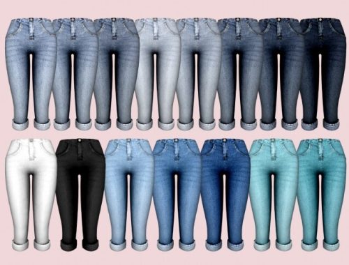Floral Blouse & Denim Capri Pants at RIMINGs
