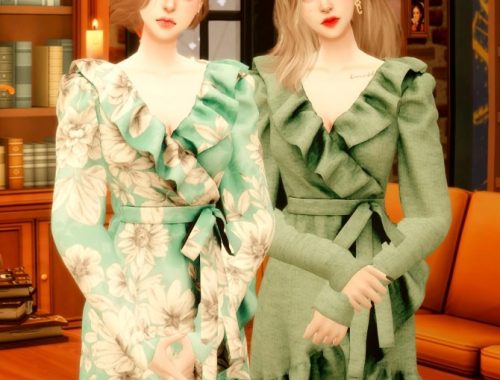 Floral Frill Rap dress at RIMINGs