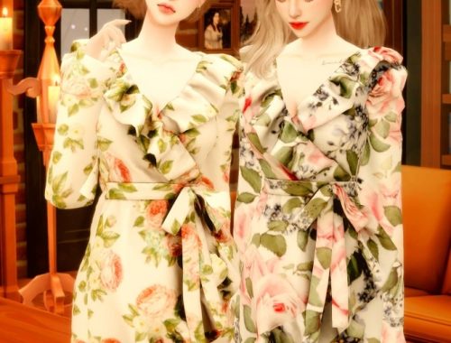 Floral Frill Rap dress at RIMINGs