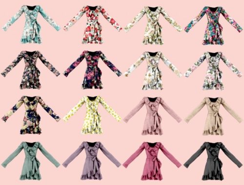 Floral Frill Rap dress at RIMINGs