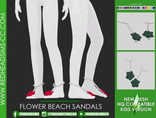 FLOWER BEACH SANDALS at REDHEADSIMS