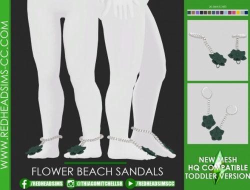FLOWER BEACH SANDALS at REDHEADSIMS
