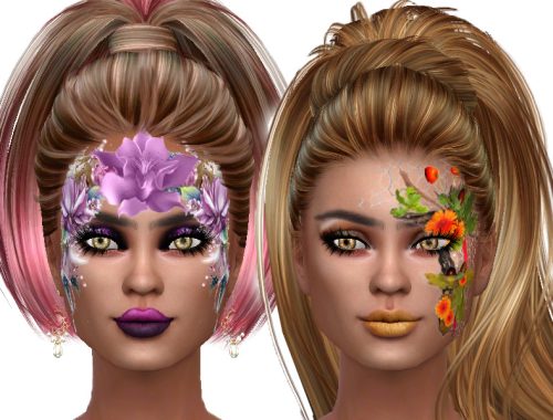 Flower face paint for lady's