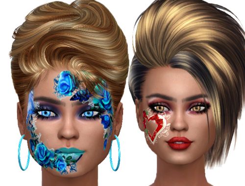 Flower face paint for lady's