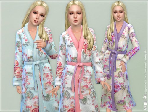 Fluffy Flower Bathrobe for Girls