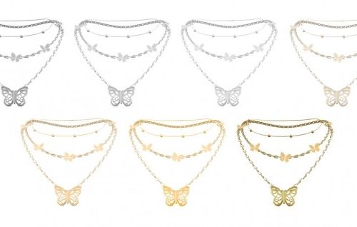 FM butterfly chain necklace at Bedisfull – iridescent