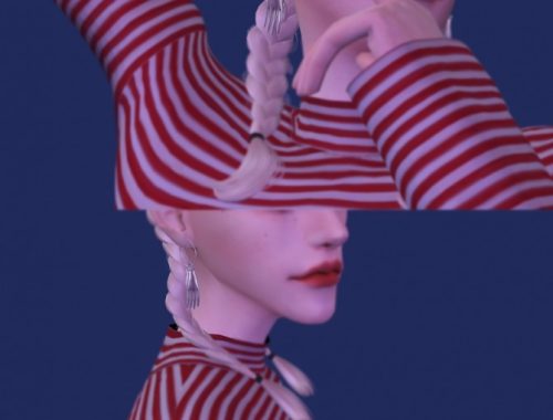 FM hand earrings at Bedisfull – iridescent
