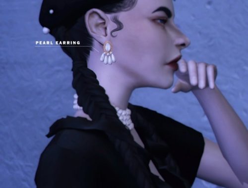 FM PEARL SET 02 BERET & EARRINGS at Bedisfull – iridescent