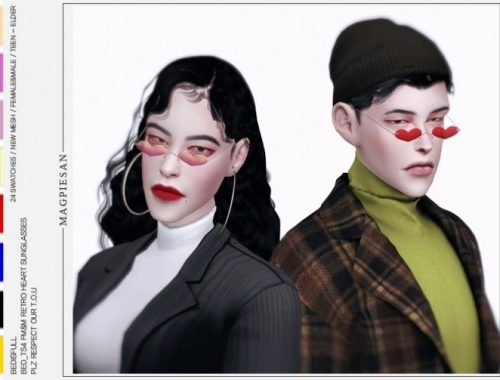 FM&M retro heart sunglasses at Bedisfull – iridescent