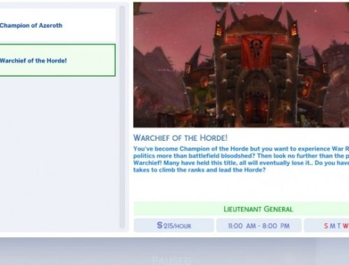 For The Horde Career Path (Base Game) by N.Blightcaller at Mod The Sims