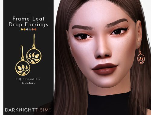 Framed Leaf Drop Earrings