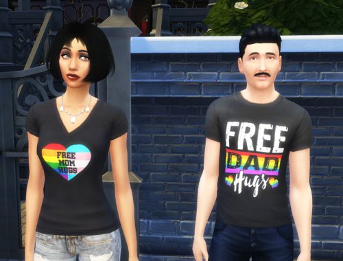 Free Mom Hugs, Dad Hugs, Family Hugs Pride Shirts Set