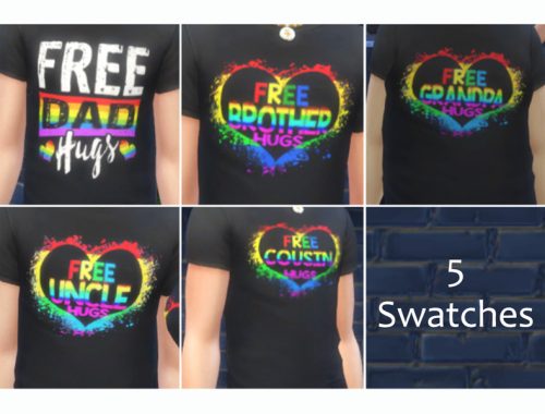 Free Mom Hugs, Dad Hugs, Family Hugs Pride Shirts Set