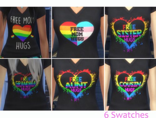 Free Mom Hugs, Dad Hugs, Family Hugs Pride Shirts Set