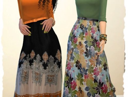 Friends dress autumnal by Chalipo at All 4 Sims