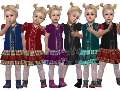 Frill denim dress (Base game)
