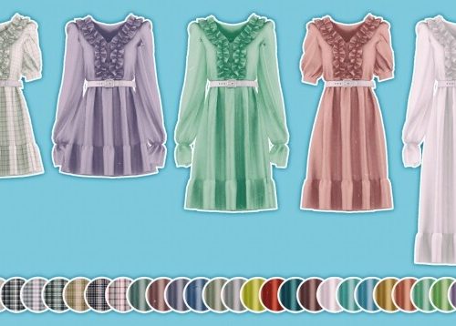 Frill Dress Sleeves & Skirt Length at NEWEN