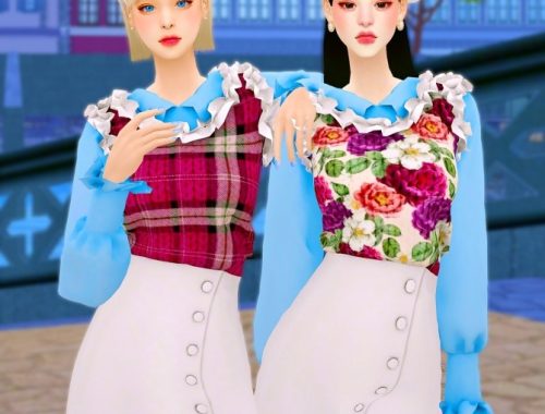 Frill knit Vest Twopiece at RIMINGs