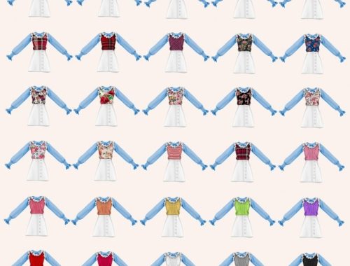 Frill knit Vest Twopiece at RIMINGs